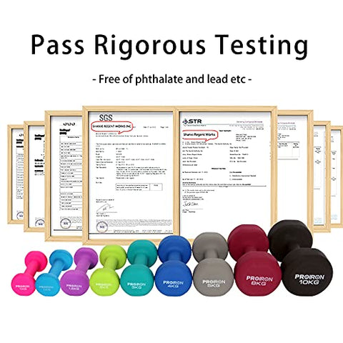 Image of PROIRON Neoprene Dumbbell Home Exercise for Ladies Kids Arm Hand Weights Pilates Dumbbells in 4kg Pair