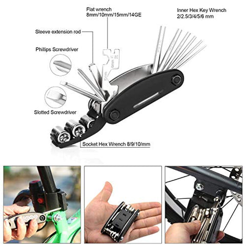 Image of Inditradition 13 in 1 Multifunctional Bicycle Repair Toolkit | Complete Tool Set for Bikes (Steel)