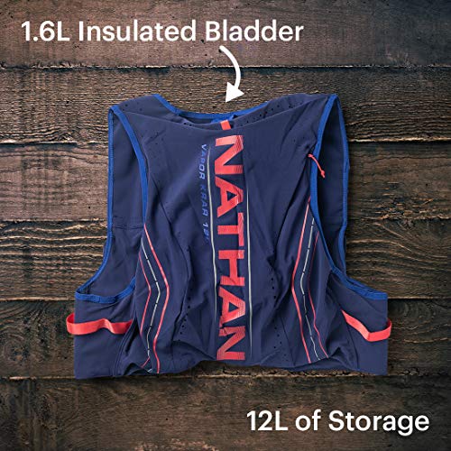 Nathan Men’s Hydration Pack/Running Vest - VaporKrar 2.0-12L Capacity with 1.6 L Water Bladder, Hydration Backpack - Running, Marathon, Hiking, Outdoors, Cycling and More
