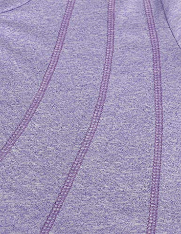 Image of MOQIVGI Yoga Tops for Women Short Sleeve,Fashion 2020 Plain Gym Tunics Ladies Casual Summer Crew Neck Moisture Wicking Quick Dry Sport Workout T Shirts Purple Medium