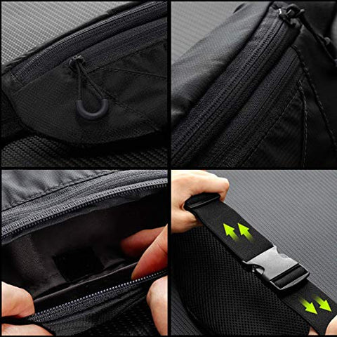 Image of Fanny Packs for Men & Women Cute, Running Belt Waist Pack Bag for with Adjustable Strap Travel Sports - Black
