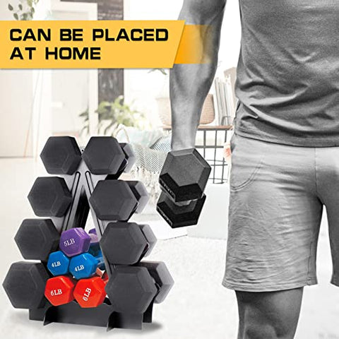 Image of Dumbbell Rack 4 Tier Weight Rack for Dumbbells Compact Dumbell Rack Stand Only for Home Gym Weight Stand, (Rack ONLY)