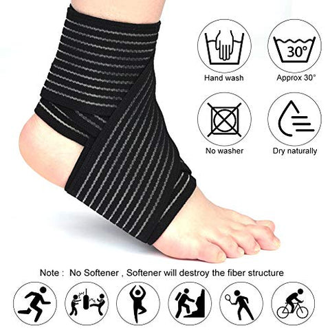 Image of TIMA 1117 Polyester Elastic Knee Compression Bandage Wraps Support for Legs, Thighs, hamstrings Ankle & Elbow Elastic Compression Wraps Perfect for Squats, Powerlifting (Pack of 2, Black)