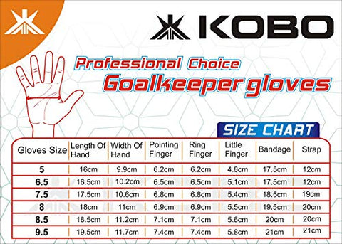 Image of Kobo Football/Soccer Goal Keeper Professional Gloves (6.5, Gripper)