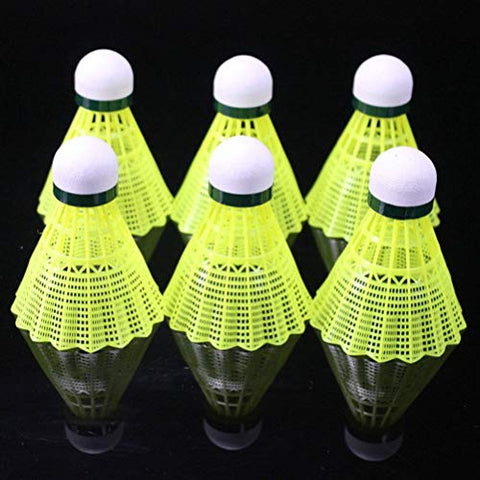Image of BESPORTBLE 6pcs Nylon Badminton Shuttlecocks Badminton Birdies Balls for Kids Adult Indoor Outdoor Sports Activities Yellow