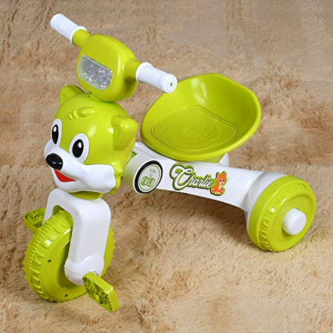 Image of Fun Ride Charlie Cat Foldable Tricycles with Music and Lights for Boys and Girls of 2-4 Years (Green, Weight Upto 18 Kg)