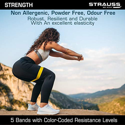 Image of Strauss Exercise Latex Resistance Bands, (Set of 5)