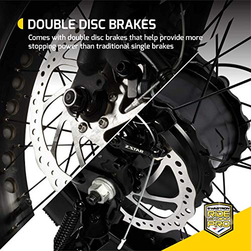 SWAGTRON Unisex EB-6 T Bandit Electric Bike 7-Speed Shimano SIS Shifting Built for Trail Riding 16" Frame