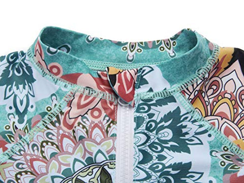 Image of Caracilia Long Sleeve Rashgurad Swimsuit UPF 50+ Kids Swimwear Sunsuits with Zipper ZWY29-T05-XS