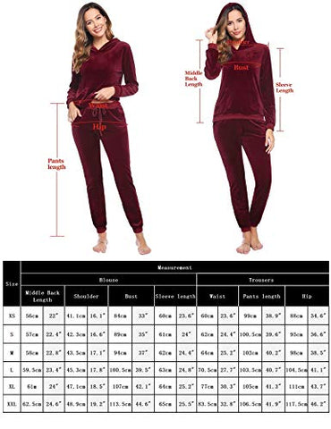Image of Aiboria Women's Solid Velour Sweatsuit Set Hoodie and Pants Sport Suits Tracksuits (Pink,XS)