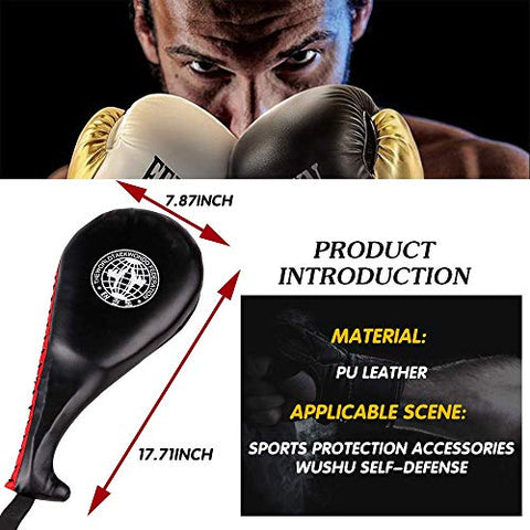 Image of ELECTOMANIA PU Bamboo Board Taekwondo Kick Pad, Striking Pads Karate Kickboxing MMA Practice Double Kicking Paddle Martial Arts Equipment Punch Pads (Red)