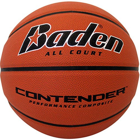 Image of Baden Contender Official Wide Channel Basketball, Natural Orange Color, 27.5-Inch
