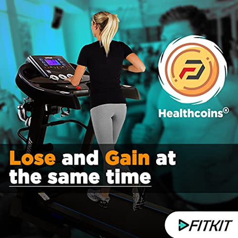 Image of Fitkit XR Series 3.25HP Peak DC-Motorized Treadmill with Free At Home Installation - Black