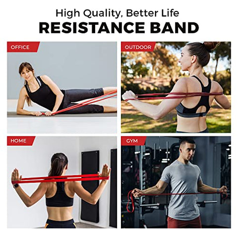 Image of SLOVIC Fitness Resistance Band - 42-inch Loop with Door Anchors | Pull up Training Bands for Calisthenics | with Workout Guide | 3 Years Warranty