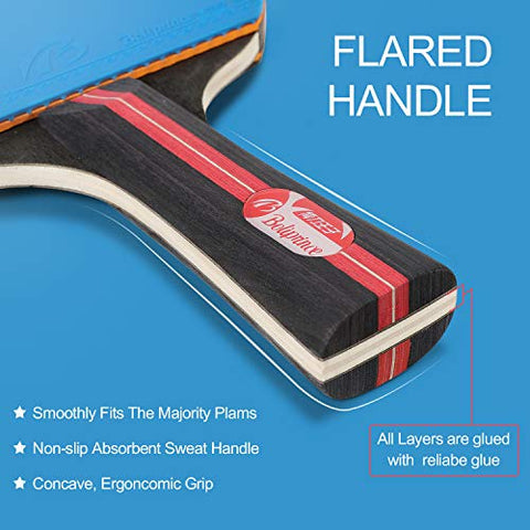 Image of Fostoy Table Tennis Set, 4 Ping Pong Paddles with 8 Table Tennis Balls and Retractable Ping Pong Net, Ideal Indoor and Outdoor Ping Pong Sets, Perfect for Professional and Recreational Games (Blue)