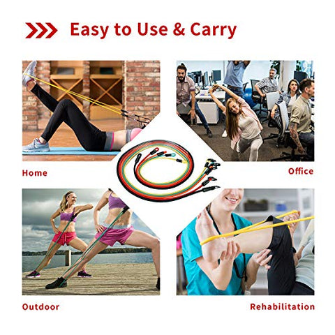 Image of PROIRON Resistance Bands Set, Exercise Resistance Bands Men Women, Resistance Bands with Handles, Fitness Resistance Tubes, Door Anchor, Workout Bands Outdoor, Home Gym Training Equipment