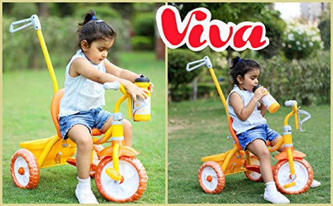 Image of Fun Ride Tricycle for Kids 2-in-1 Viva Deluxe Tri-Cycle with Sipper, Removable Parental Control Handle -Perfect Trikes for Boys and Girls 1 -4 Years -Weight -Up to 25 Kg (Pink)