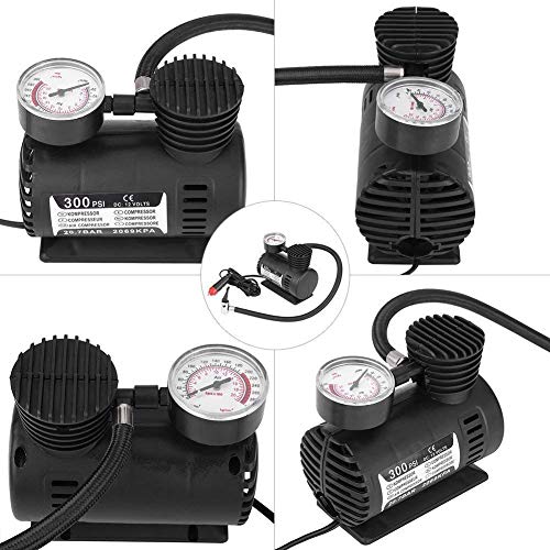 LNT Mini Compact Portable Car Bike Tyre Air Pump Compressor | DC 12V Electric Tyre Inflator 250-300 PSI Air Pump for Tubeless Tyre, Bicycle, Motorcycles, Basket Ball, Football