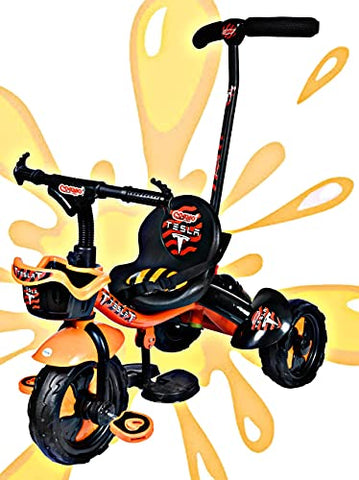 Image of Cosmo Baby trx-900 Plug N Play Kids / Baby Tricycle with Parental Control , Cushion seat and seat Belt for 12 Months to 48 Months Boys / Girls / . Carrying Capacity Upto 30kgs ( Orange )