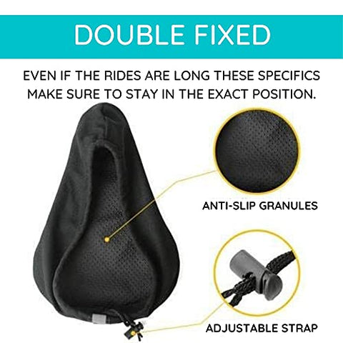 Image of FABSPORTS Microfiber Gel Bike Seat Cover Premium Bicycle Saddle Pad, Extra Gel Cushion, Fits Narrow/Slim Seats (11x7.5 inch, black)