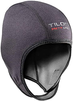 Tilos 1mm Metal-Light Coated Neoprene Adjustable Beanie for Surf Surfing Kayak Rafting Canoe Snorkel Swimming Cap Hat (Black, M)