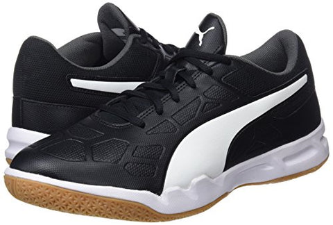 Image of Puma Unisex-Adult Tenaz Black White-Iron Gate-Gum Badminton Shoes-8 UK (104889)