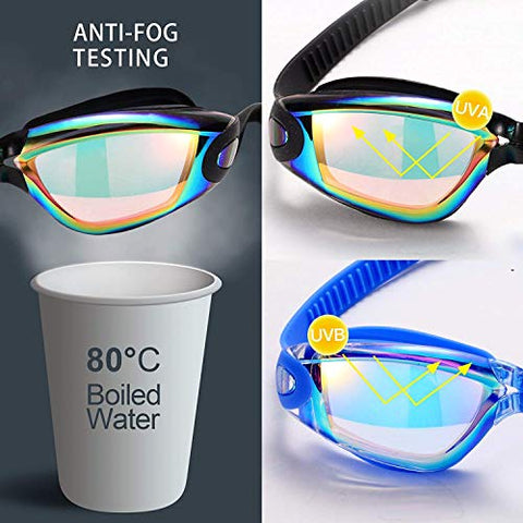 Image of Yizerel Swim Goggles, 2 Pack Swimming Goggles for Adult Men Women Youth Kids Child, No Leaking Anti Fog UV 400 Protection Waterproof 180 Degree Clear Vision Triathlon Pool Goggles