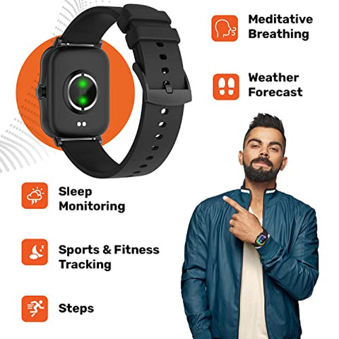 Image of Fire-Boltt Beast SpO2 1.69” Industry’s Largest Display Size Full Touch Smart Watch with Blood Oxygen Monitoring, Heart Rate Monitor, Multiple Watch Faces & Long Battery Life (Black)