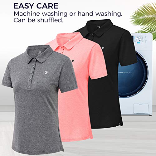 Womens Golf Polo Shirts Short Sleeve Ladies Golf Apparel Moisture Wicking Womans Tennis Golf Tops