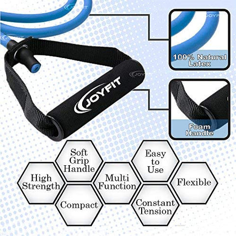 Image of JoyFit Resistance Tube, Toning Tube with Door Anchor for Exercise, Workout - Blue ( 7-10 KG )