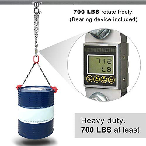 Image of BeneLabel Permanent Antirust Stainless Steel 304 Heavy Duty Boxing Punching Bag Chain, 800 LB Capacity, 360‚ Rotation Spherical Swing Hook with 4 Chains and 4 Carabiners, 2 Wood Screws for Wooden Set