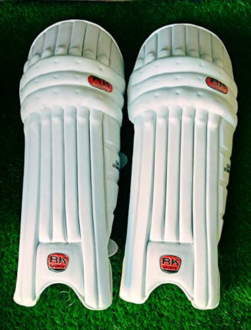 Image of RK KAIME SPORTS Cotton Batting Pad Club Ultimate Intense - Legguard Practice Pad for Mens Youth & Boys (Youth) (White, Red)