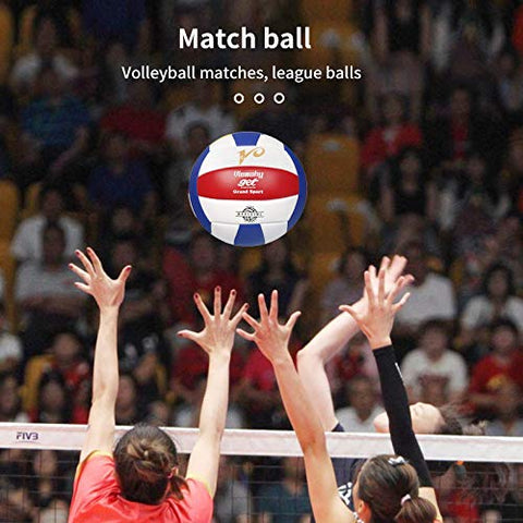 Image of Premium Volleyball - Waterproof Indoor/Outdoor Official Volleyball for Boys/Girls, Gift for Birthday, Xmas Day(Red,Blue,White)