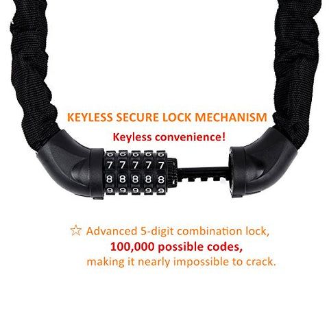 Image of Sportneer Combination Bike Lock (Coated Finish)