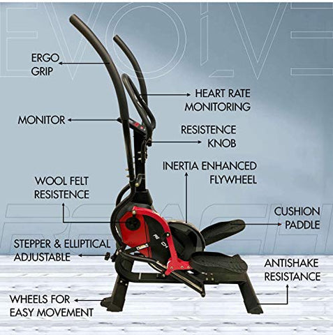 Image of Reach Evolve Elliptical Climber Cross Trainer + Stepper | Exercise Fitness Equipment for Home Gym