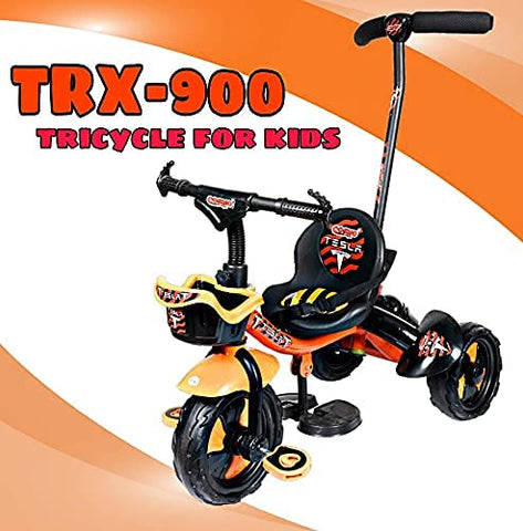 Image of Cosmo Baby trx-900 Plug N Play Kids / Baby Tricycle with Parental Control , Cushion seat and seat Belt for 12 Months to 48 Months Boys / Girls / . Carrying Capacity Upto 30kgs ( Orange )