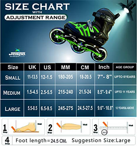 Image of JASPO Radar Pro Hydra-MAX Adjustable Inline Shoe Skates for All Age Groups