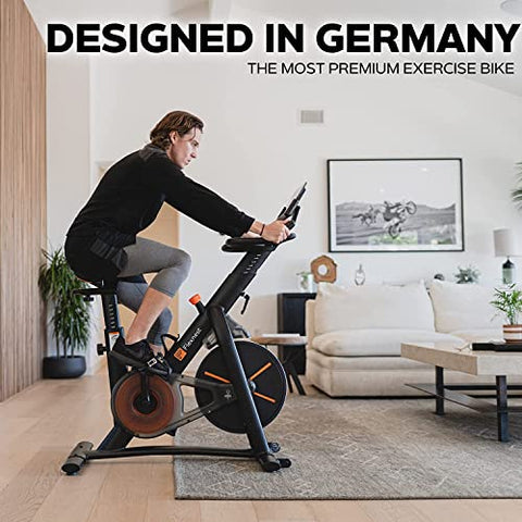 Image of Flexnest Flexbike Spin Bike | Smart Bluetooth Exercise Cycle for home gym with Live Classes on App, 100 Resistance Levels stationary Exercise Bike for Home Gym Workout & Cardio weight loss machine gym cycle (Black)