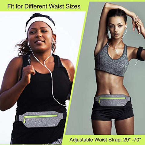 Image of Fanny Pack Running Belt for Women - Upgrade Oversized Waterproof Ultra Slim Waist Bag for Men No-Bounce Reflective Adjustable Runners Phone Holder Pouch for Fitness, Exercise, Workouts, Travel