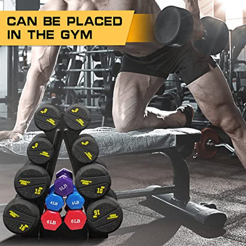 Image of Dumbbell Rack 4 Tier Weight Rack for Dumbbells Compact Dumbell Rack Stand Only for Home Gym Weight Stand, (Rack ONLY)