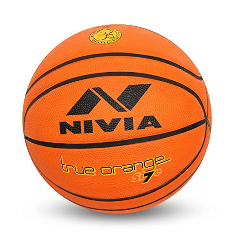 Image of Nivia True Orange Rubber Basketball ( Size: 7, Color : Orange, Ideal for : Training/Match )
