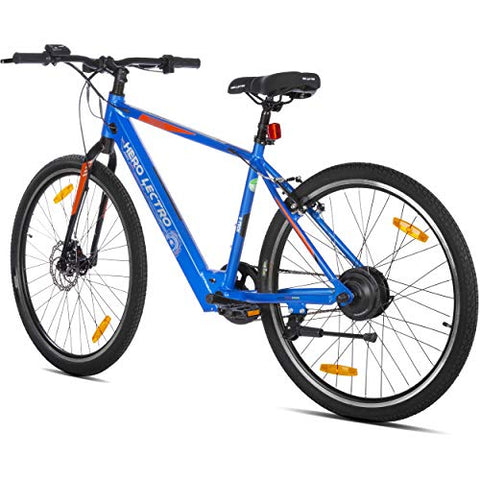 Image of Lectro Kinza 27.5T SS Single Speed Electric Cycle - 18 Inches Frame For Unisex-Adult(Blue & Black)