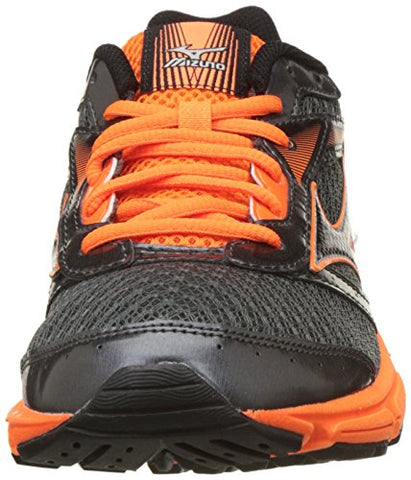 Image of Mizuno Men R673B1 Wave Impetus 4 Black/Orange Running Shoes-6 UK/India (39 EU) (J1GC161309)