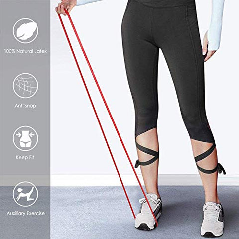 Image of Bahu Premium Pull up Assist Resistance Bands with Carry Bag for Exercise| Gym | Best for Power Workout-Yoga Stretch Mobility for Men and Women (Red )
