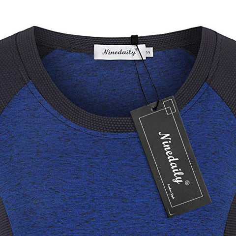 Image of Ninedaily Biking Shirts for Women,Exercise Tops Flexible Tees P.E Football Team Uniform Yoga Class Sportwear Young Teen Girls Fall Outfits 2020 Night Out Decent Gymnasium Sport Fans,Large Navy