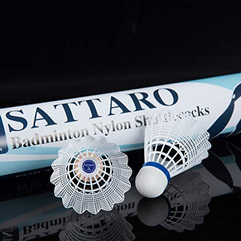 Image of SATTARO 12 Pack Badminton Shuttlecocks High Speed Nylon Badminton Birdies Training for Indoor and Outdoor Sturdy