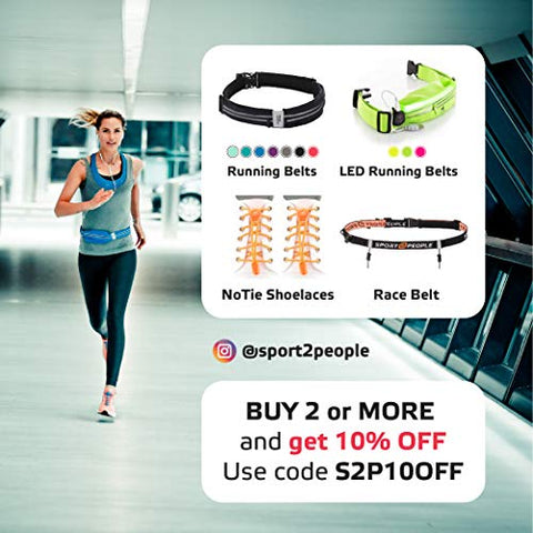 Image of sport2people Running Belt USA Patented - Hands-Free Workout Fanny Pack - iPhone X 8 11 12 Pro Buddy Pouch for Runners - Freerunning Reflective Waist Pack Phone Holder - Fitness Gear Accessories