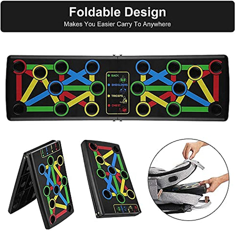Image of Nexqua Fitness Portable Push Up Board System, 14 in 1 Body Building Exercise Tools Workout Push Up Stand, Workout Board Training System for Men Women home gym(Black)