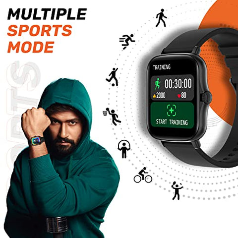 Image of Fire-Boltt Beast SpO2 1.69” Industry’s Largest Display Size Full Touch Smart Watch with Blood Oxygen Monitoring, Heart Rate Monitor, Multiple Watch Faces & Long Battery Life (Black)