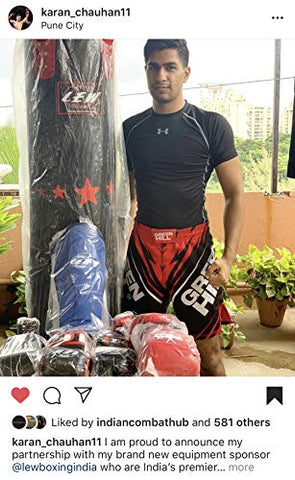 Image of LEW 3FT Filled Heavy Haptex Leather Punch Bag Boxing MMA Sparring Punching Training Kick Boxing Muay Thai with Hanging Chain